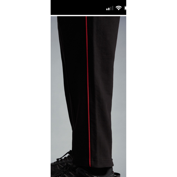 NWT Men's Moncler Black Red Stripe Track Pants M - Picture 3 of 7